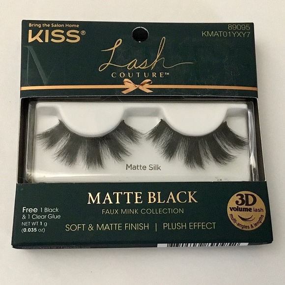 New 4 Pair Kiss Lash Couture Matte Black 3D Faux Mink Lashes - Picture 5 of 8